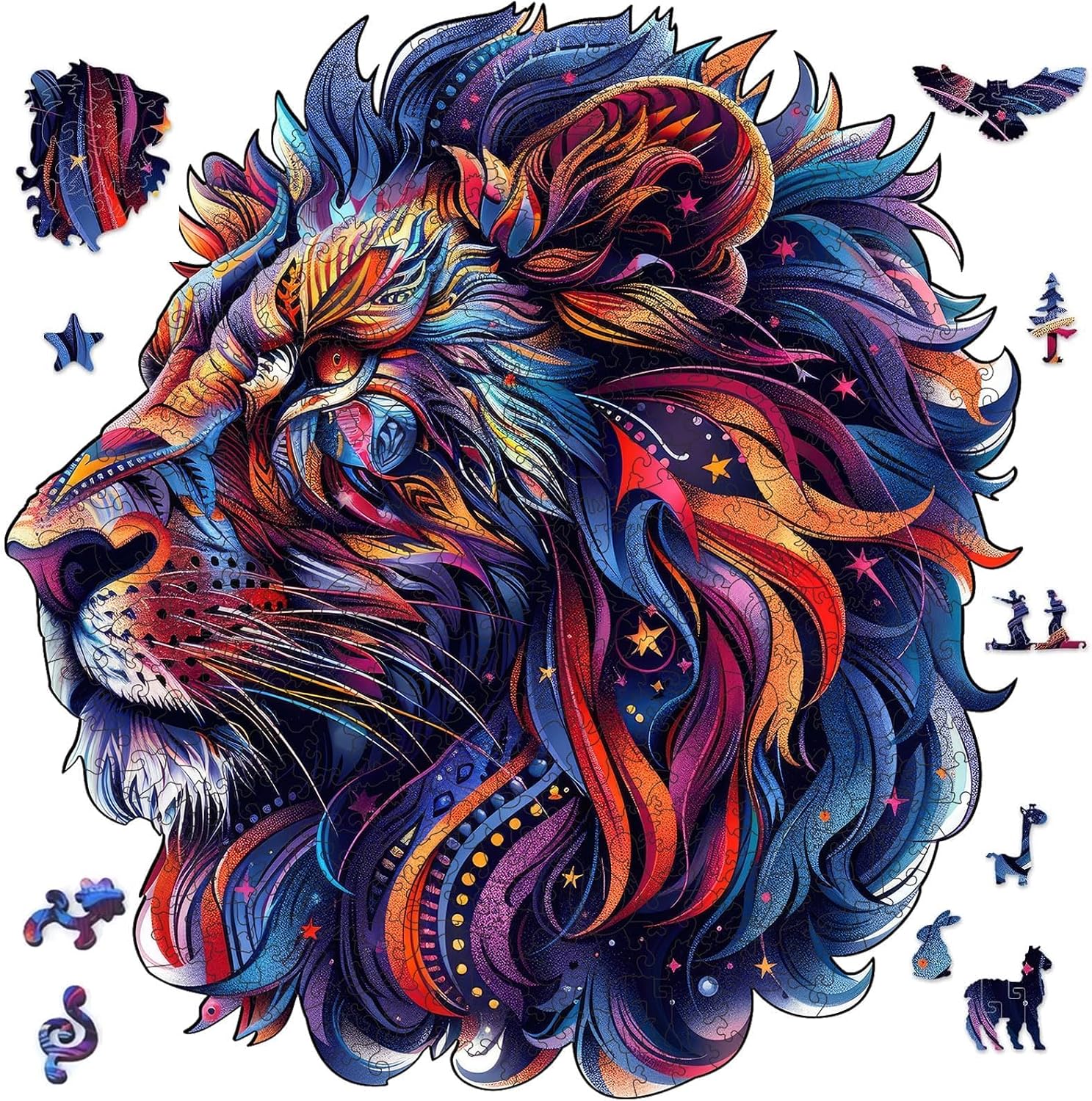 Wooden Puzzles for Adults 200 Pieces, Lion Jigsaw Puzzle