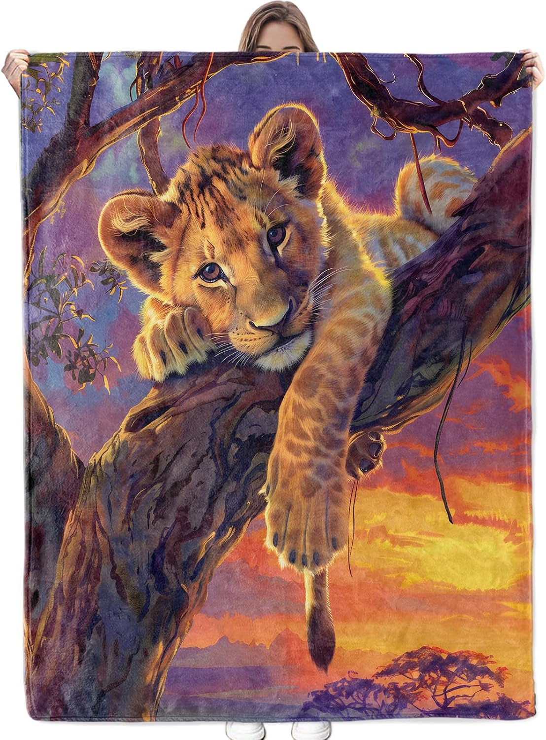 Cute Lion Cub Blanket - Ultra Soft, Cozy Flannel Throw